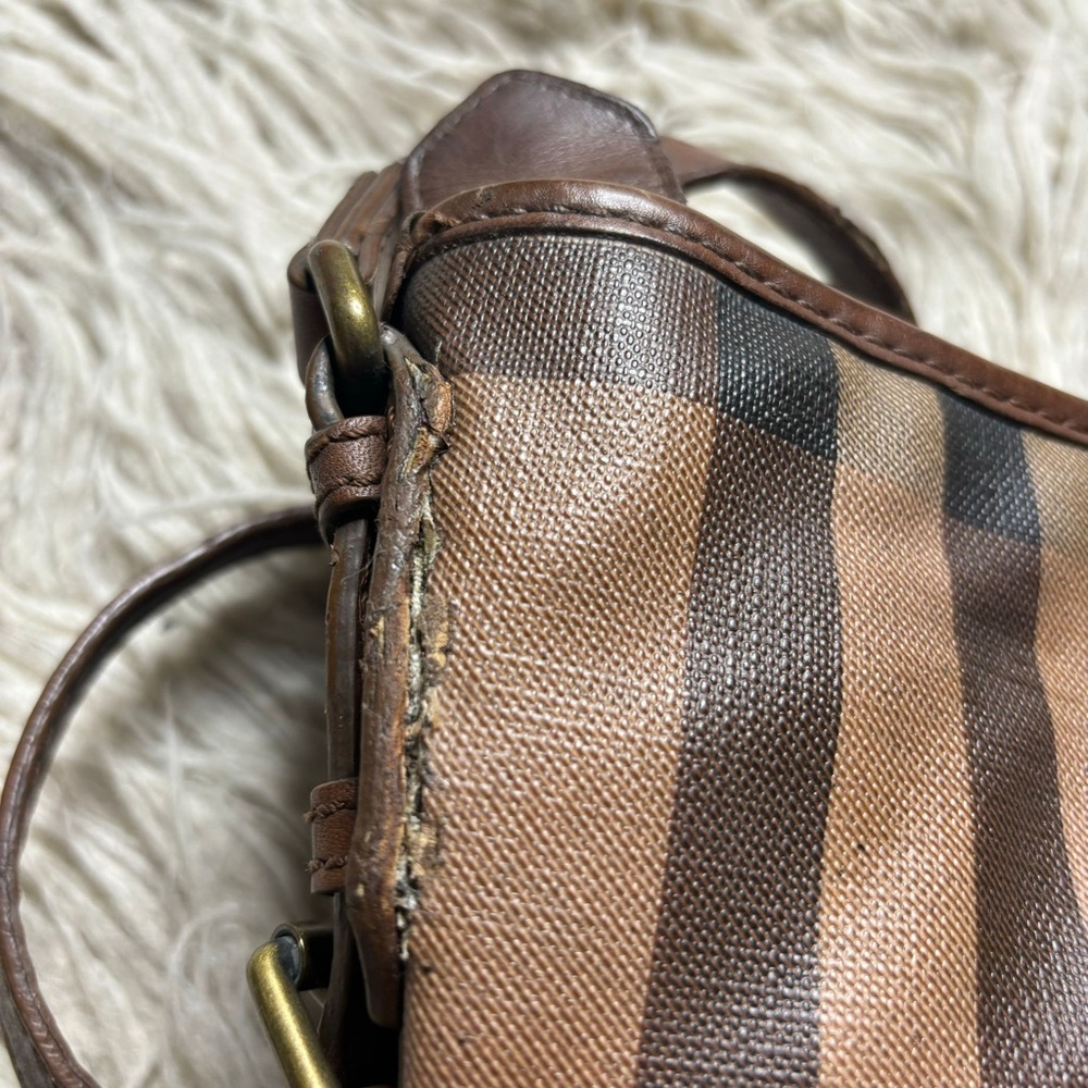 Burberry Brown Smoke House Check PVC and Leather Crossbody Bag - Picture 10 of 16
